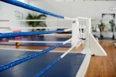 Spor salonunda boks ringleri boş..