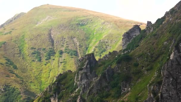 Hang mit Felsbrocken der Karpaten. — Stockvideo