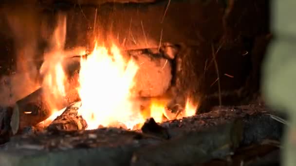 Feuer in Schmiedewerkstatt. — Stockvideo