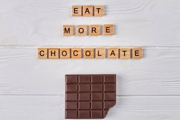 チョコレートの概念をもっと食べる. — ストック写真