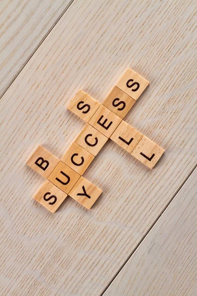 Market crossword building with wooden blocks. — Stock Photo, Image