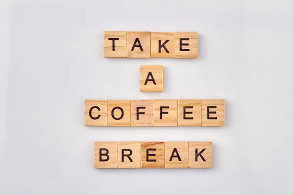 Take a coffee break text on cubes. — Stock Photo, Image