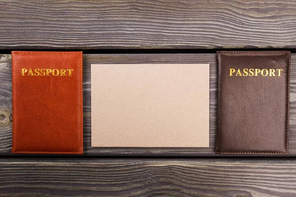 Passports and blank paper for copy space. — Stock Photo, Image