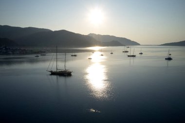 Marmaris 'te Sabah Limanı, Türkiye.