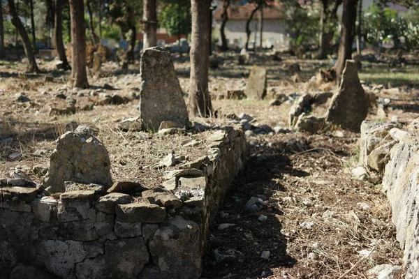 Tombstones at the old graveyard.