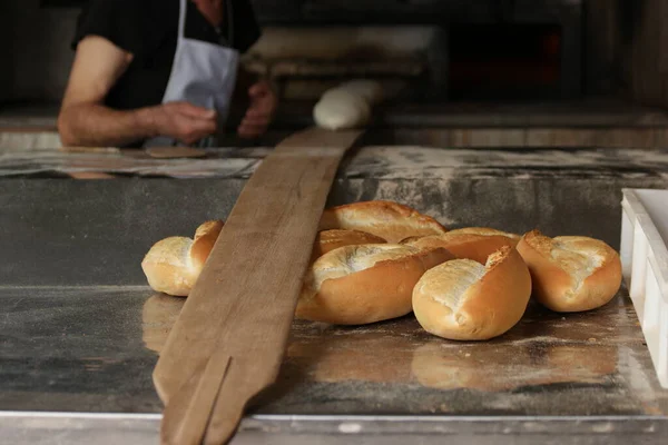 Fresh white bread from the oven.