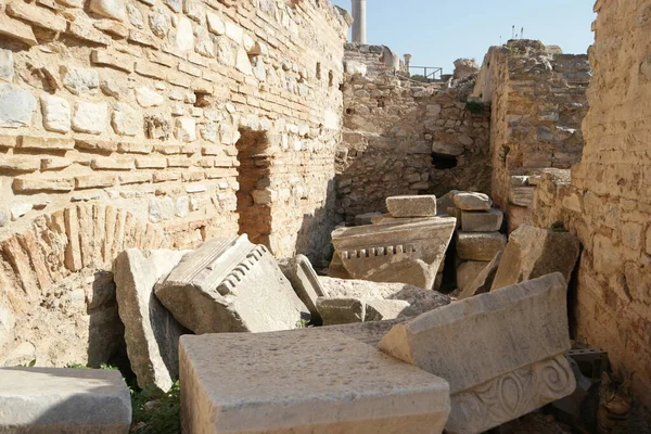 Die antiken Ruinen der Stadt Ephesus, Türkei. — Stockfoto