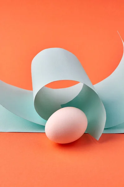Tiro vertical de huevo de gallina blanca. — Foto de Stock