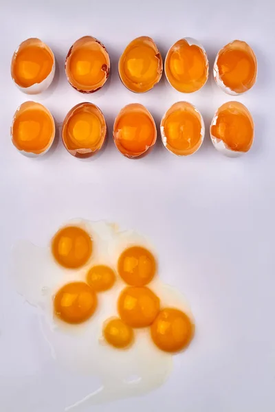 Composition of chicken egg yolks. — Foto de Stock