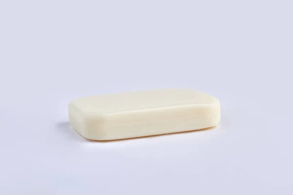 White natural soap bar and copy space. — Stock Photo, Image