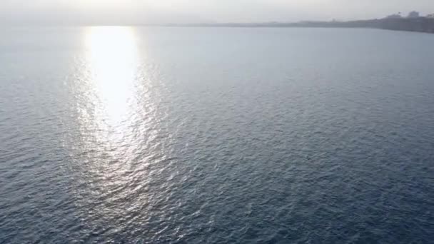 Aerial panoramic view of beautiful Mediterranean seascape. — Stock Video