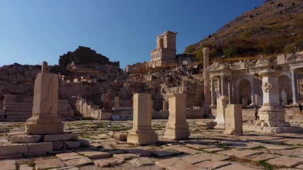 Ruinen einer antiken Stadt. — Stockvideo