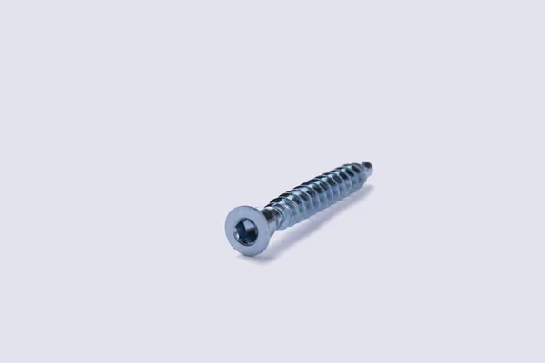 Stainless steel screw isolated on white background. — Stock Photo, Image