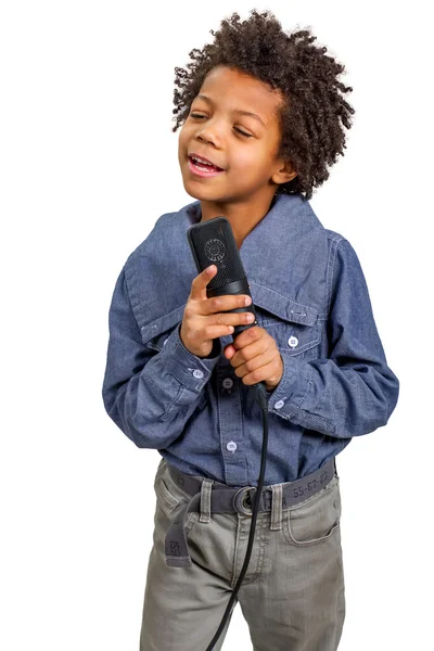 Artist with a microphone — Stock Photo, Image