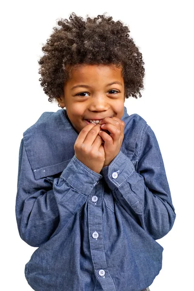 Harmful black boy — Stock Photo, Image