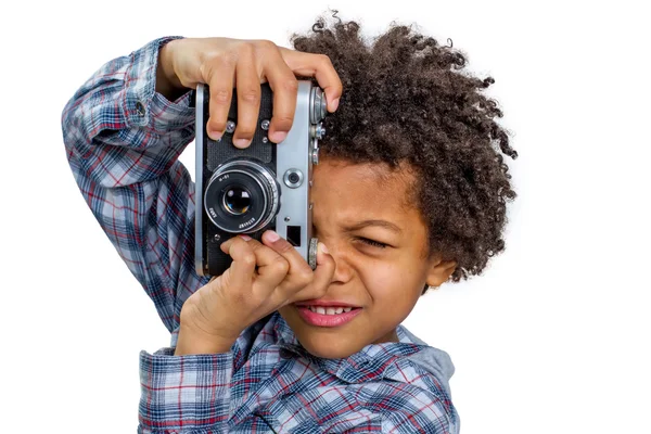 Jongen fotograaf — Stockfoto