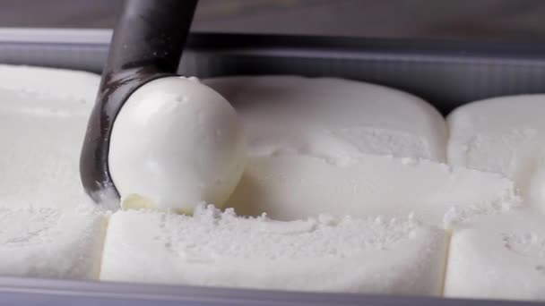 Пломбирское мороженое . — стоковое видео