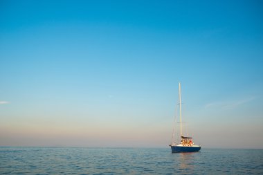 Sea voyage on a yacht.