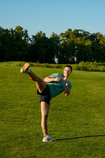 Boxer utbildning utomhus. — Stockfoto