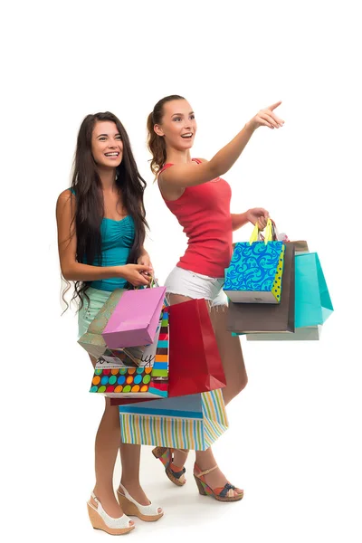 Meninas em compras . — Fotografia de Stock