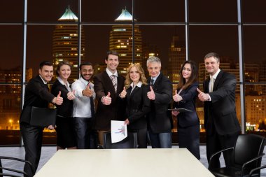 Bankers in the business center.