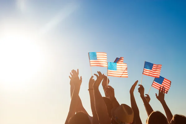 American flags. Patriots of America. — Stock Photo, Image