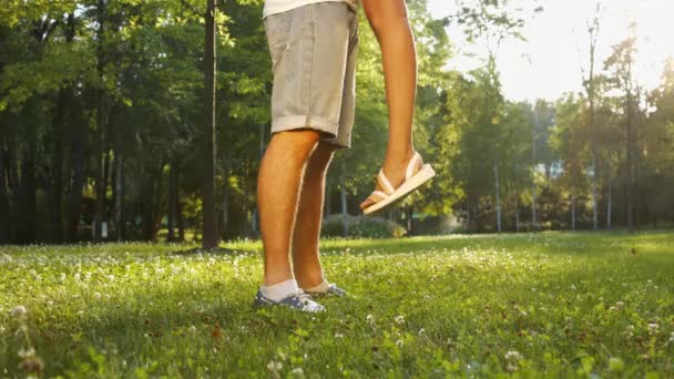 Beautiful legs of boy and girl. — Stock Video