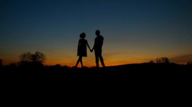 Gün batımı arka plan Lovers.