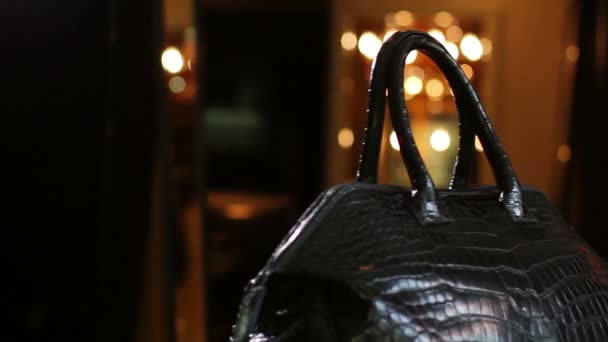 Bag made of crocodile skin. — Stock Video