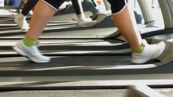 在健身房里的跑步机. — 图库视频影像