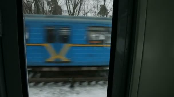 Widok z okna pociągu. — Wideo stockowe