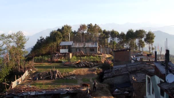 Village in the Himalayas. Nepal. — Stock Video