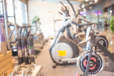  Soyut bulanık arkaplan. Modern lüks fitness merkezi şehir manzarası.