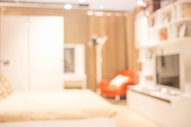 Arkaplan İçi Bulanık Yatak Odası, ürün görüntüleme şablonu.