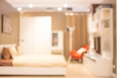 Arkaplan İçi Bulanık Yatak Odası, ürün görüntüleme şablonu.