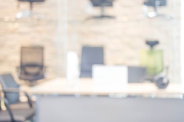 Bulanık ofis odası Arkaplan İçi, ürün görüntüleme şablonu.