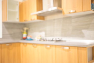 Modern Mutfak Odası 'nın bulanık görüntüsü. Mutfak Odası.