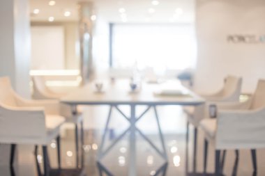 Bulanık yemek odası arka planı, ürün görüntüsü.