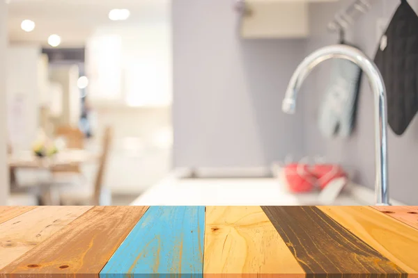 Blur Cocina Habitación Interior Fondo Plantilla Visualización Del Producto — Foto de Stock