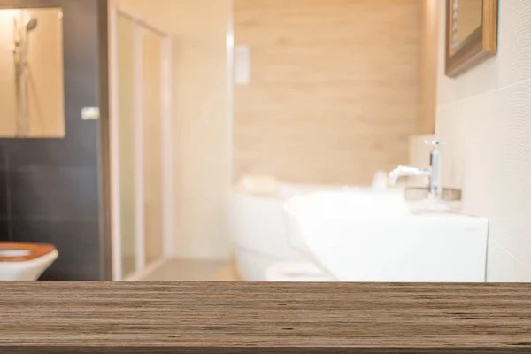 ぼかしバスルーム背景のインテリア 製品表示テンプレート — ストック写真