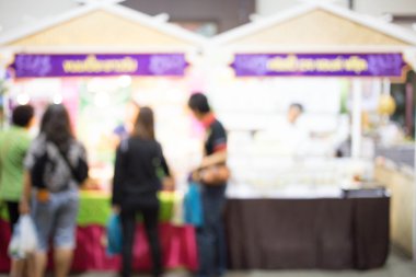 Alışveriş merkezinin bulanık görüntüsü ve bokeh arkaplan