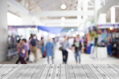 Alışveriş merkezinin bulanık görüntüsü ve bokeh arkaplan