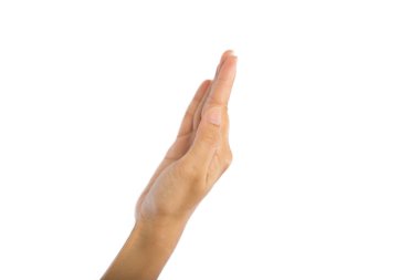 Beyaz arka plan üzerinde izole dua eden eller.