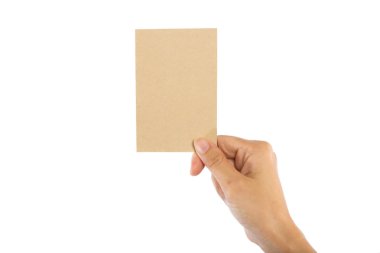 teen el boş kart, üzerinde beyaz izole holding