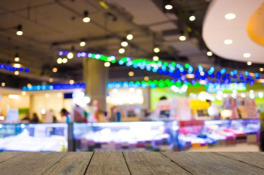 Alışveriş merkezinin bulanık görüntüsü ve bokeh arkaplan