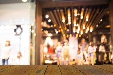 Alışveriş merkezinin bulanık görüntüsü ve bokeh arkaplan