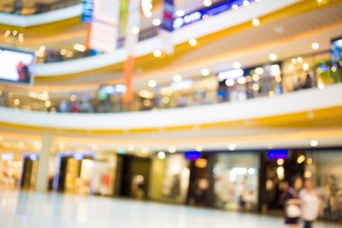 Alışveriş merkezinin bulanık görüntüsü ve bokeh arkaplan