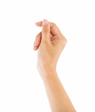 Kadın elleri beyaz arkaplanda