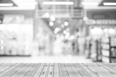 Alışveriş Merkezi ve bokeh arka plan bulanık görüntü. Siyah ve W