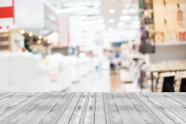 Alışveriş merkezinin bulanık görüntüsü ve bokeh arkaplan
